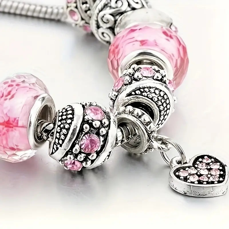 Iced Pink Charm Bracelet