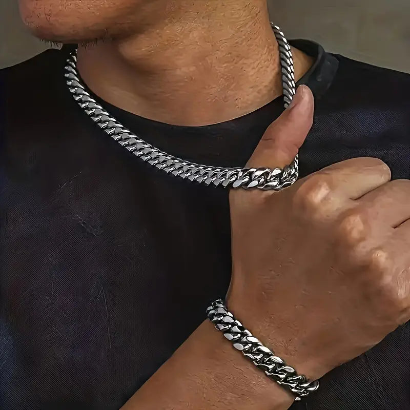 Classic Cuban Link Set – Stainless Steel