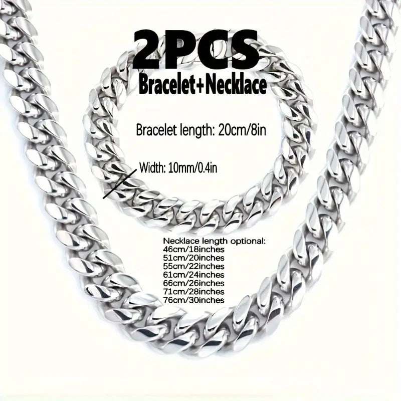 Classic Cuban Link Set – Stainless Steel