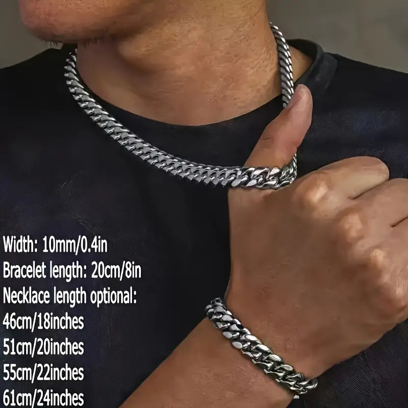 Classic Cuban Link Set – Stainless Steel