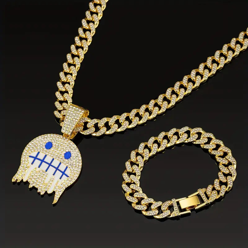 Iced Face Cuban Link Set