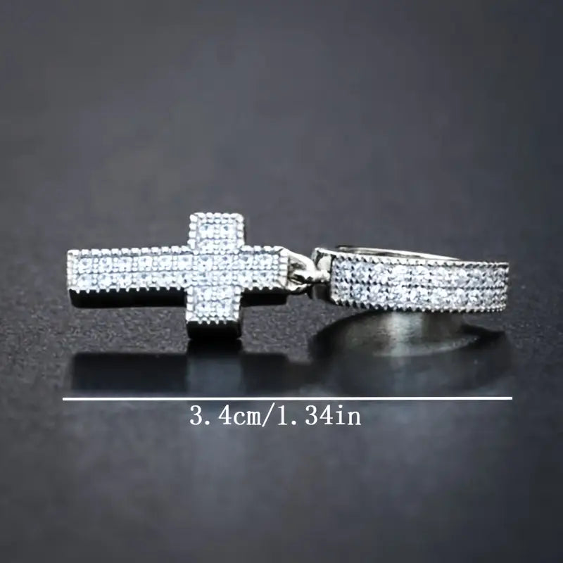 Iced Cross Earrings