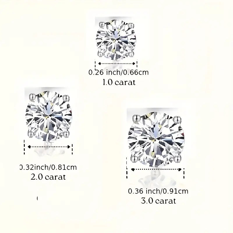 CZ Diamond-Cut Stud Earrings