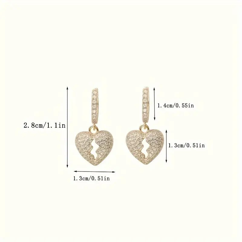 Heart Bolt Hoop Earrings 2pc