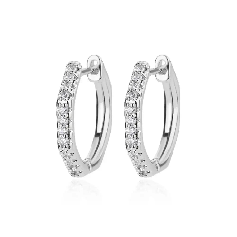 Triangle Zircon Hoop Earrings