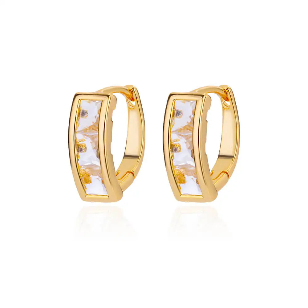 Triangle Zircon Hoop Earrings