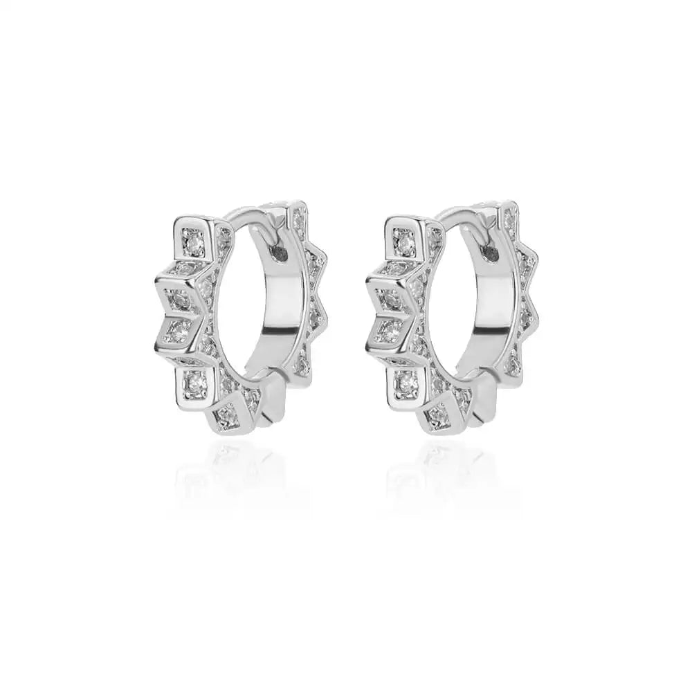 Triangle Zircon Hoop Earrings