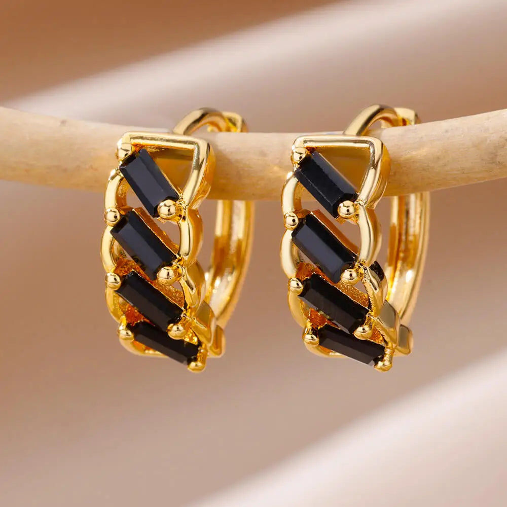 Gold Plated Stainless Steel Hoop Earrings