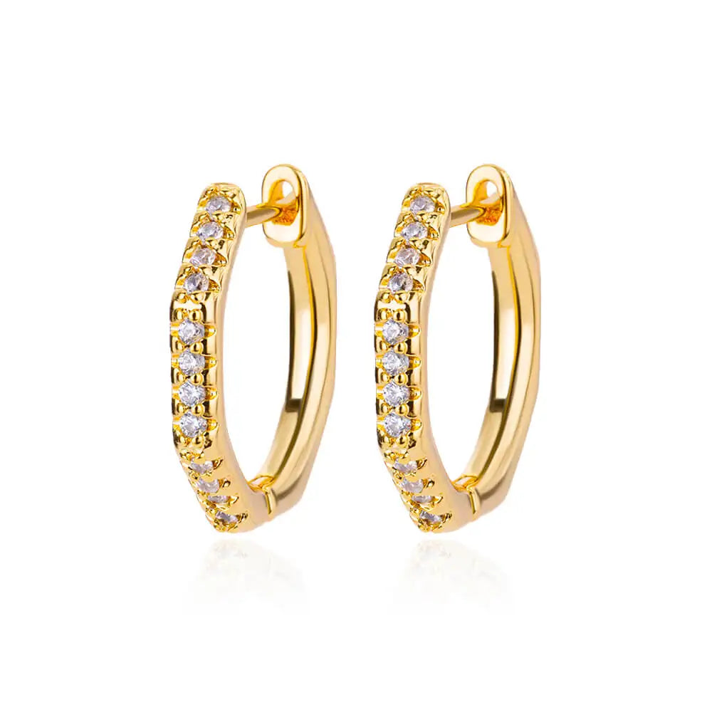 Triangle Zircon Hoop Earrings