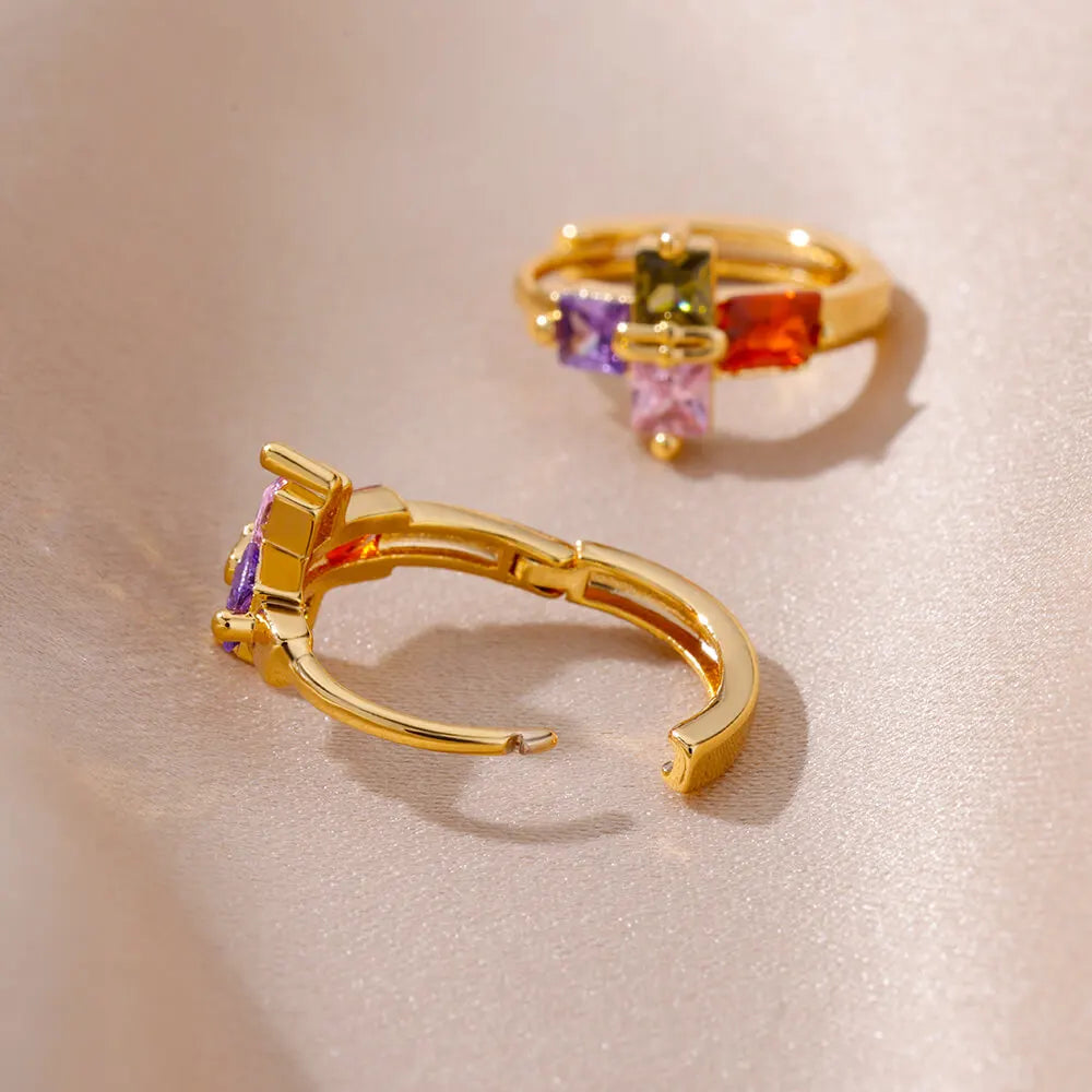 Gold Plated Stainless Steel Hoop Earrings