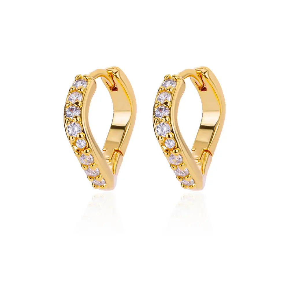Triangle Zircon Hoop Earrings
