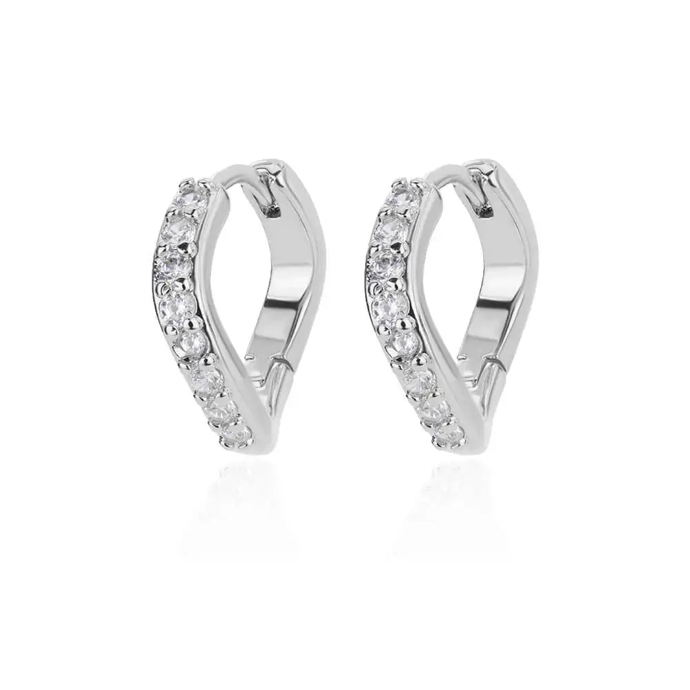 Triangle Zircon Hoop Earrings