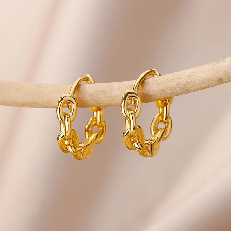 Zircon Round Hoop Earrings