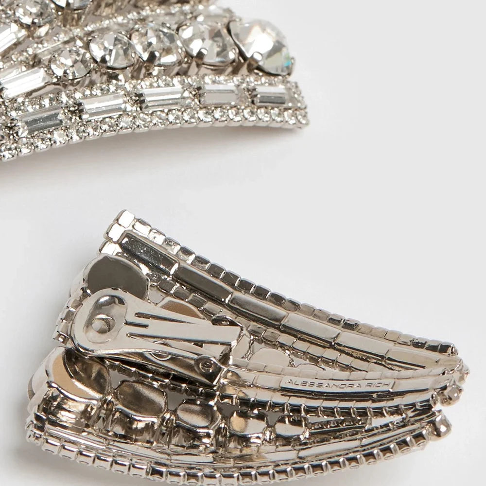 Crystal Triangle Clip Earrings
