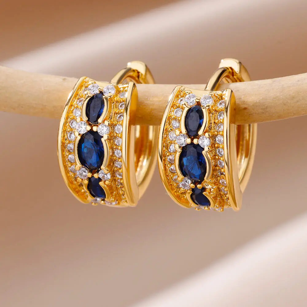 Gold Plated Stainless Steel Hoop Earrings