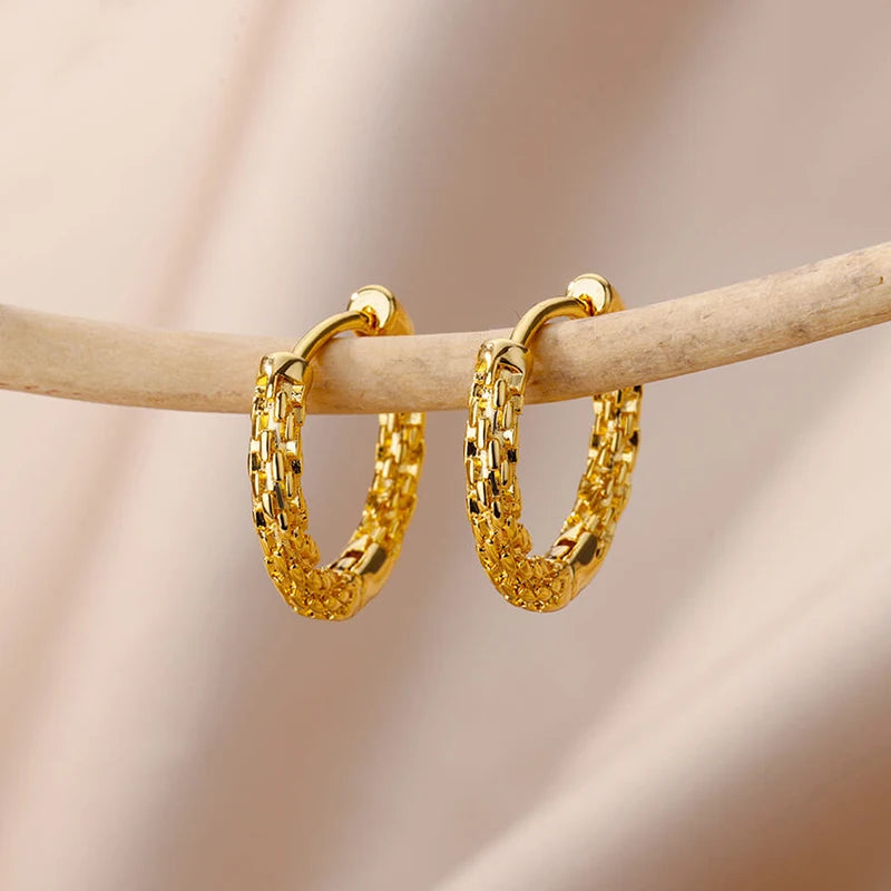 Zircon Round Hoop Earrings
