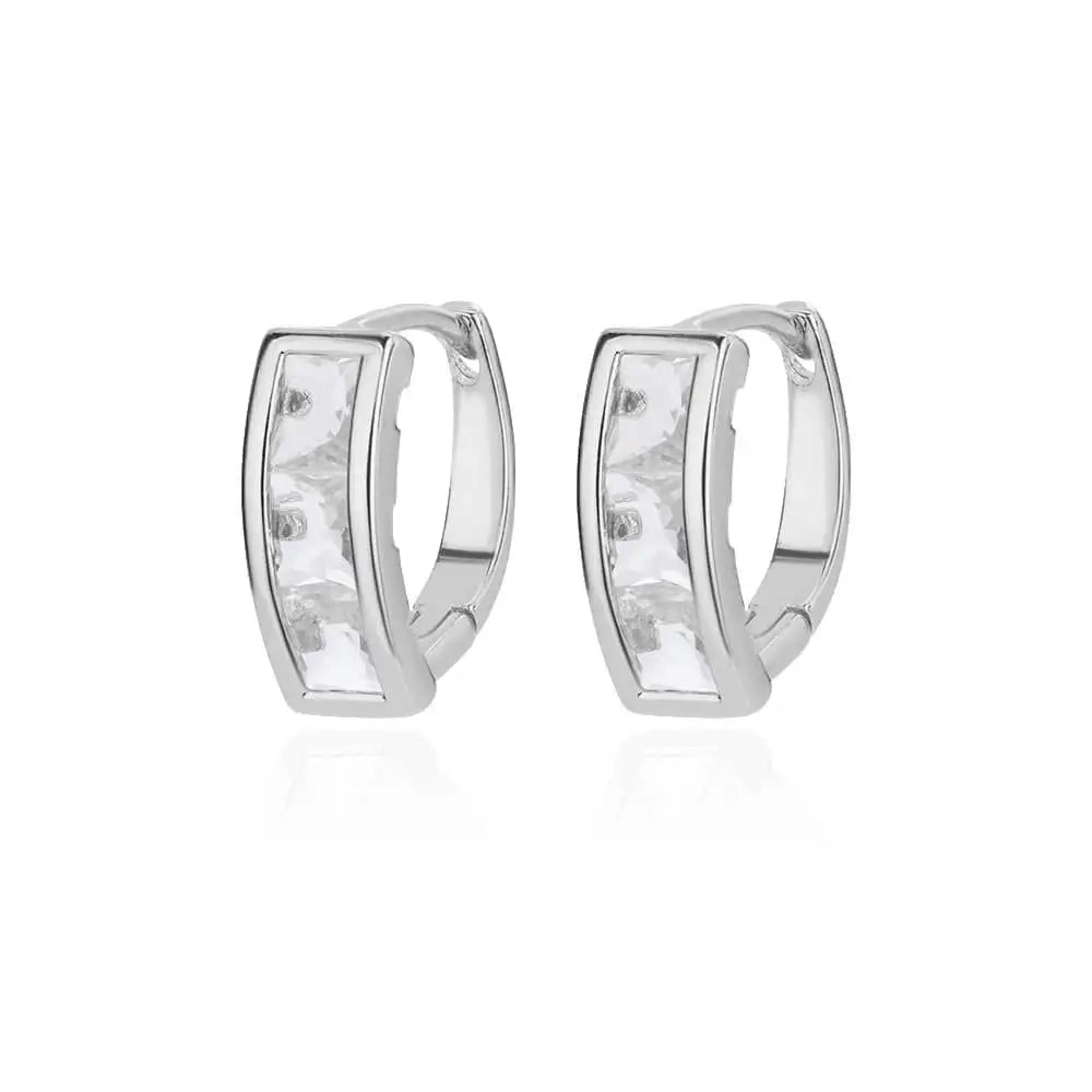 Triangle Zircon Hoop Earrings