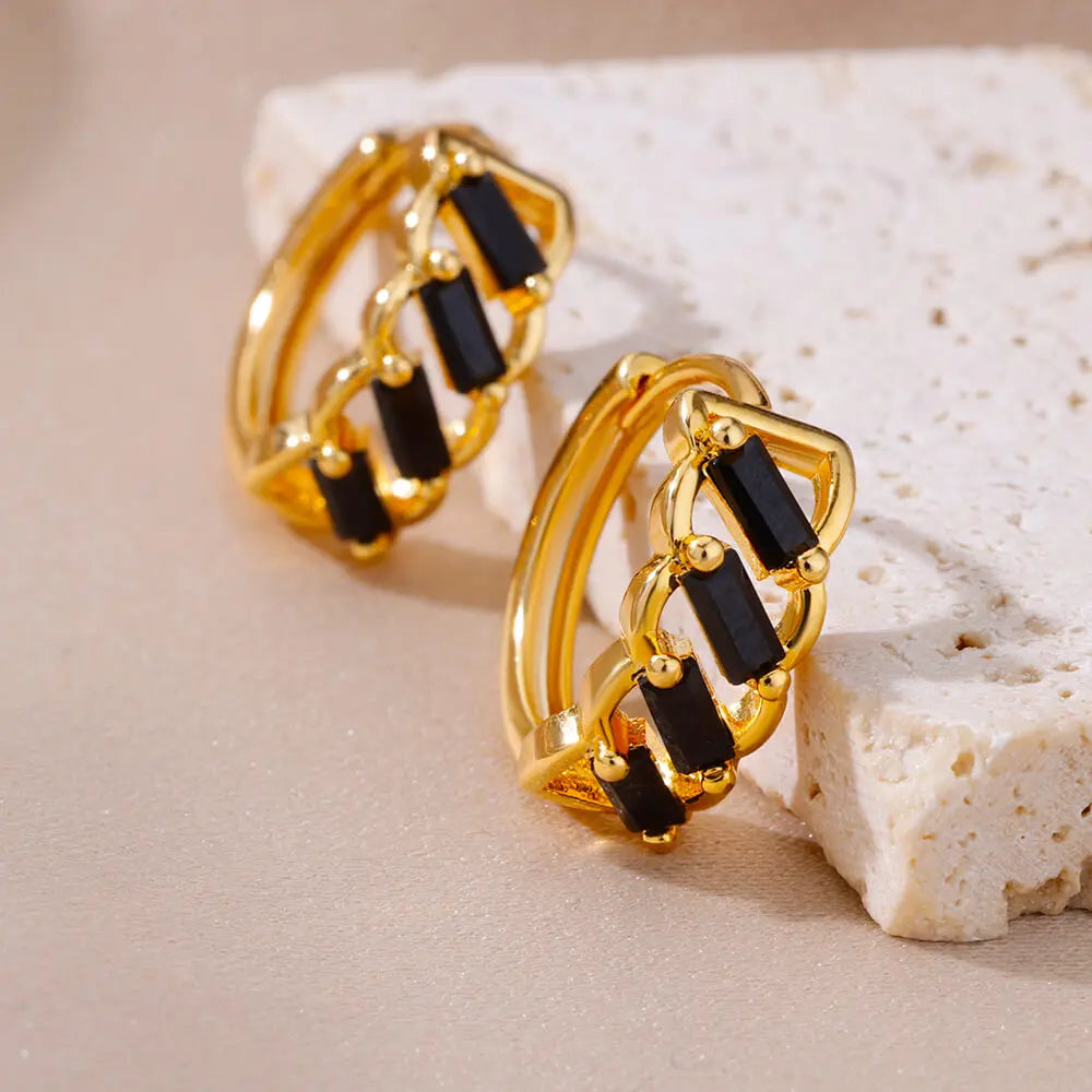 Gold Plated Stainless Steel Hoop Earrings