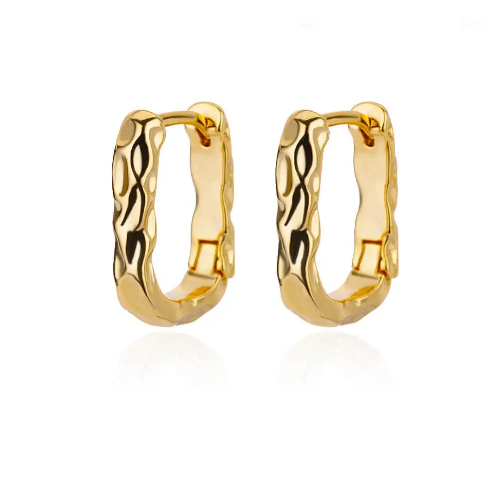 Triangle Zircon Hoop Earrings