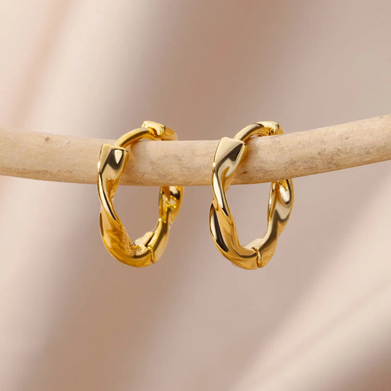 Zircon Round Hoop Earrings