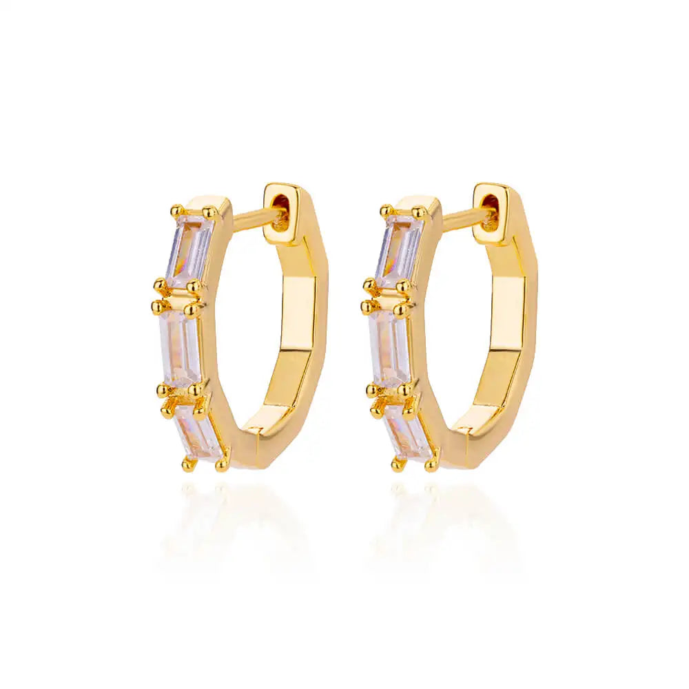 Triangle Zircon Hoop Earrings