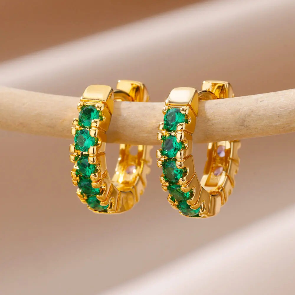 Gold Plated Stainless Steel Hoop Earrings