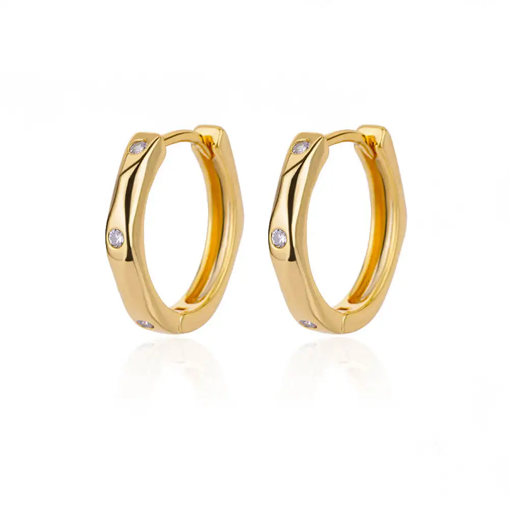 Triangle Zircon Hoop Earrings