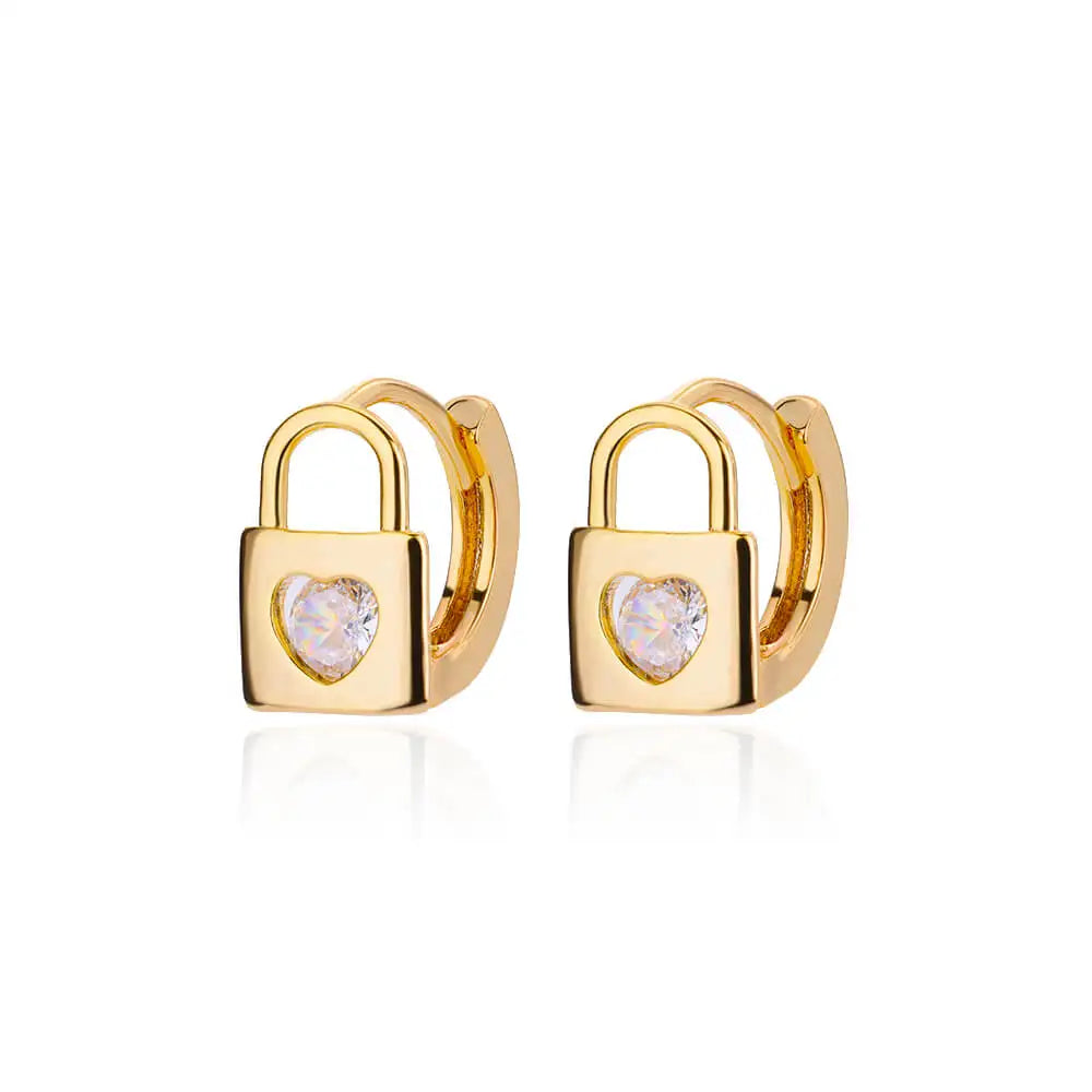 Triangle Zircon Hoop Earrings