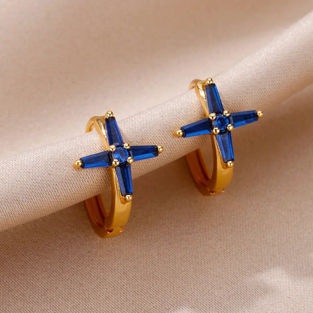 Gold Plated Stainless Steel Hoop Earrings