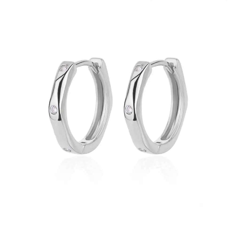Zircon Round Hoop Earrings