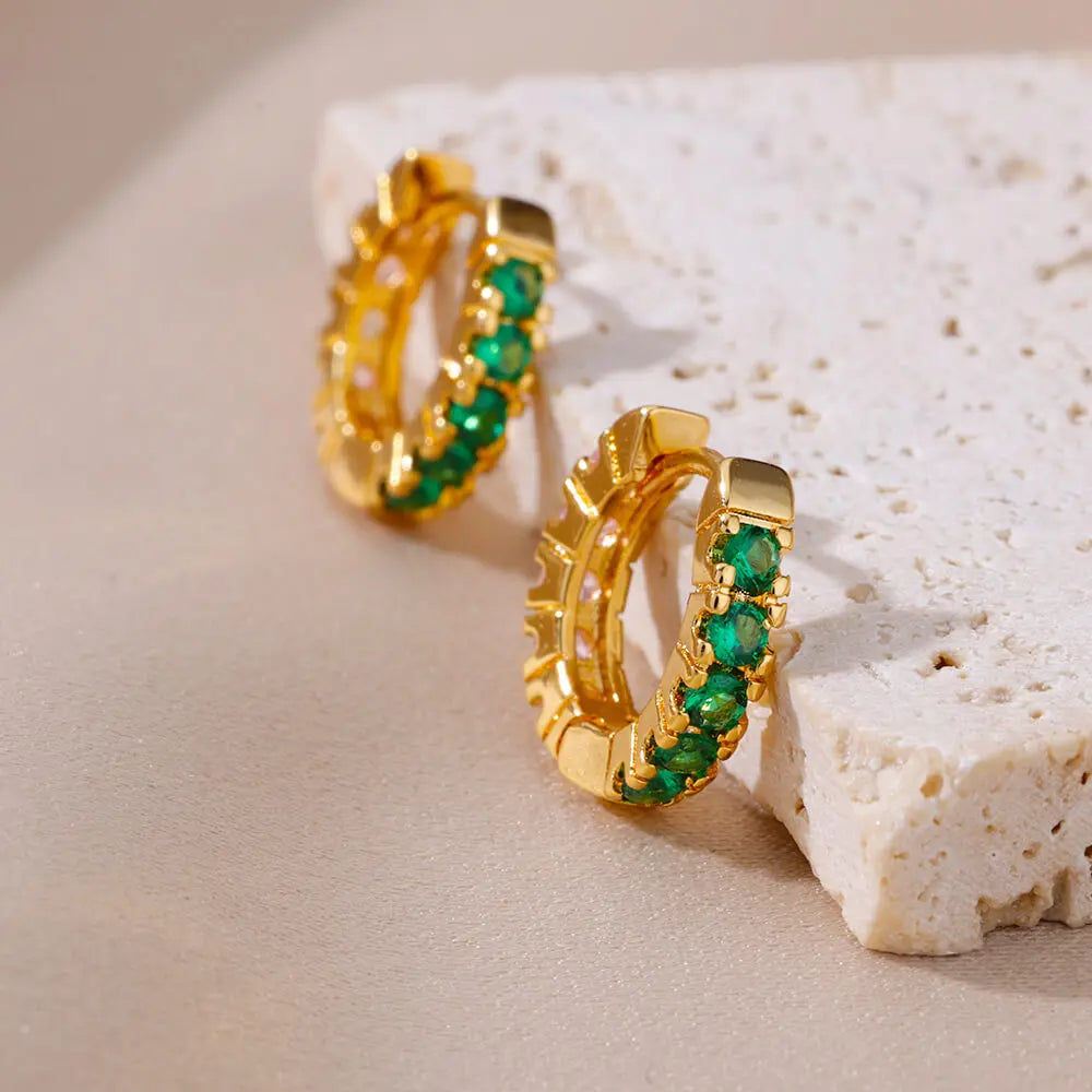 Gold Plated Stainless Steel Hoop Earrings