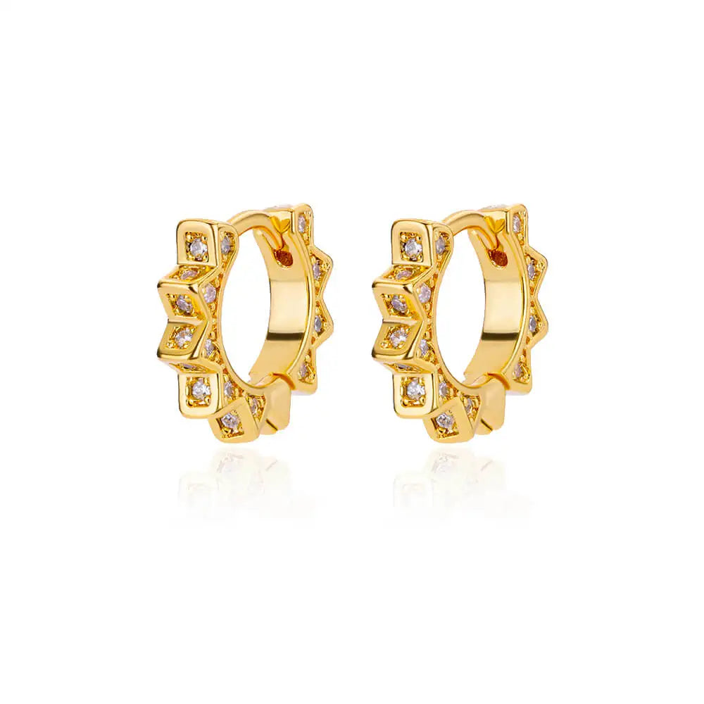 Triangle Zircon Hoop Earrings