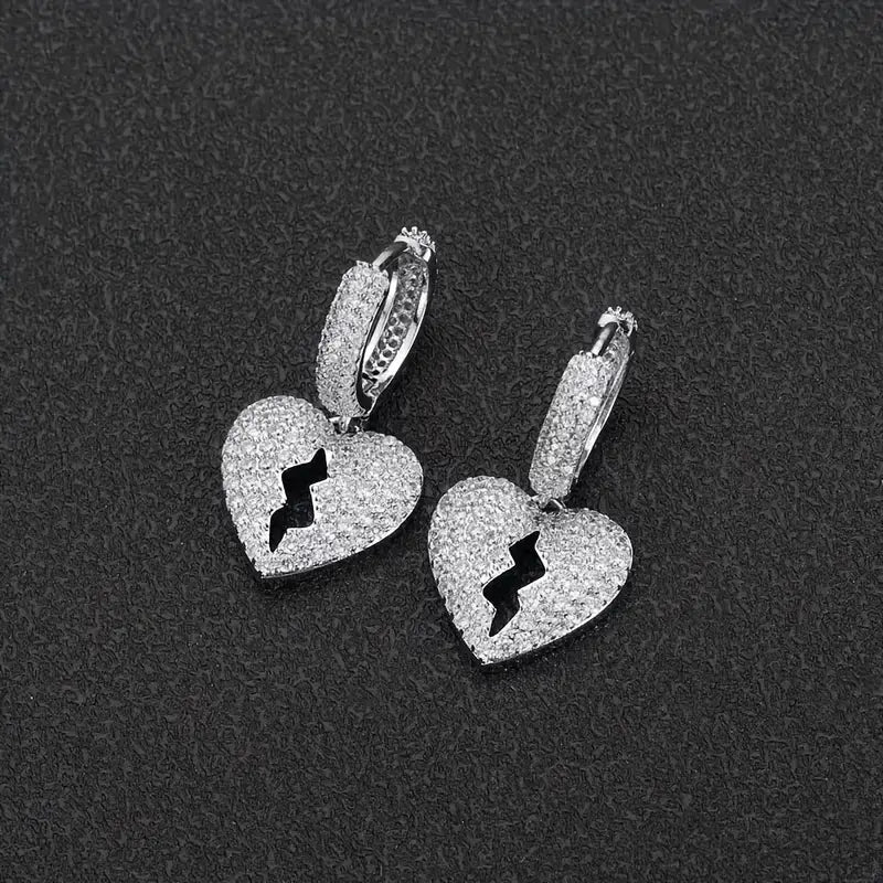 Heart Bolt Hoop Earrings 2pc