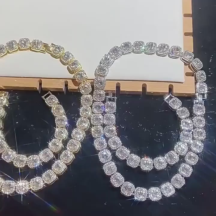 Iced Square-Cut Set (Gold & Silver)